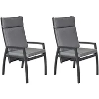 Outdoor Edge outdoor Gartensessel 2er Set SONDRINO, verstellbar, Anthrazit