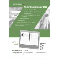 Zettler Umlegekalender 338 1 Tag/2 Seiten 10,5x14,2cm 2026