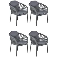 Outdoor Edge outdoor Gartenstühle 4er Set BARI, Anthrazit -