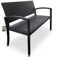 CASARIA Polyrattan Gartenbank Schwarz 122x58x87cm