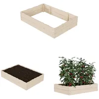 QLS Hochbeet aus Holz zum Bepflanzen von Gemüse Kräutern