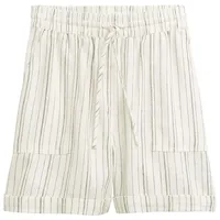 Tom Tailor DENIM Damen Relaxed Shorts mit Leinenanteil, weiß,