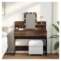 VidaXL Schminktisch mit LED Braun Eichen-Optik 100x40x130 cm