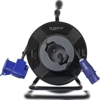 Sygonix SY-6684366 Kabeltrommel 25m Schwarz CEE-Cara-Stecker