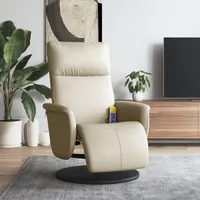 VidaXL Massagesessel mit Fußteil Creme Kunstleder
