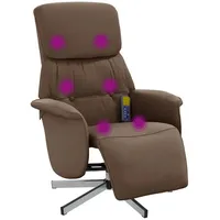 VidaXL Massagesessel mit Fußteil Braun Stoff