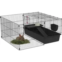 PawHut 99 cm Kleintierkäfig mit Laufstall Wasserflasche Futternapf