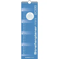 Neumann Streifenplaner Mini Blau 2026 – Streifenkalender – Wandplaner