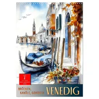 Calvendo Venedig - Brücken, Kanäle, Gondeln (Wandkalender 2026 DIN