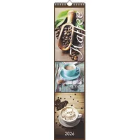 Neumann Küchenplaner Kaffee 2026 - Streifen-Kalender 11,3x49x5 cm -