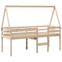 VidaXL Hochbett mit Dach 80x200 cm Massivholz Kiefer