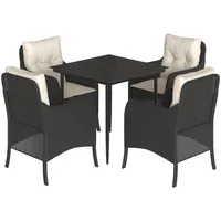 VidaXL Garten-Essgruppe 5-tlg. Schwarz