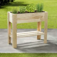 Hi Haushalt International Hochbeet aus Holz mit Ablage 62924