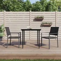 VidaXL 3-tlg. Garten-Essgruppe Poly Rattan und Stahl