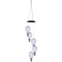Hi LED Solar Windspiel 5 Ballons weiß