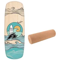 F2 Set Balance Board Pill 86x30cm mit Korkrolle braun