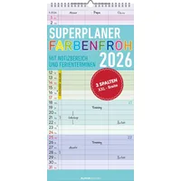 Neumann Superplaner Farbenfroh 2026 - Familien-Timer 22x45 cm -