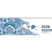 Zettler Tischquerkalender 116 29,6x9,9cm 1 Woche/2 Seiten blau 2026