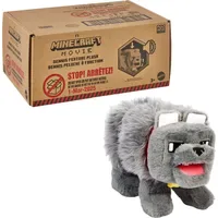 Mattel Minecraft Dennis der Wolf 20 cm Grau