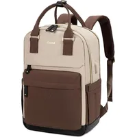 Luxuskollektion Arbeitstasche Damen 15,6 Zoll Laptop Rucksack Wasserdicht Braun