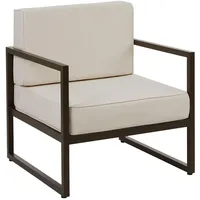 Tectake tectake® Garten-Loungesessel, Dicke des Sitzpolsters 14 cm, pulverbeschichtetes