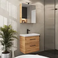 Planetmöbel Badmöbel Set Waschtisch mit Unterschrank 63 x 60
