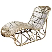 Chic Antique Vintage Liegestuhl aus Rattan, H94 cm, B65