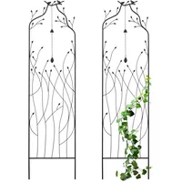 Relaxdays Rankgitter Metall 2er Set, Glocke, HB: 170x45 cm,