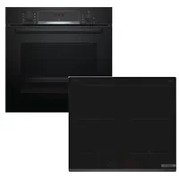 Bosch Herdset Hydrolyse Teleskopauszug + Induktionskochfeld CombiZone autark 60