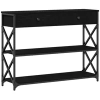 VidaXL Konsolentisch Schwarz Eiche 100x28x75 cm Holzwerkstoff - Stahl