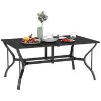 Outsunny Gartentisch 150 x 90 x 73 cm Schwarz