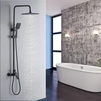 Luxuskollektion Duscharmatur Schwarz Höhenverstellbar Regendusche Handbrause