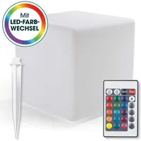 EasyMaxx Solar-Leuchte Dekowürfel weiß