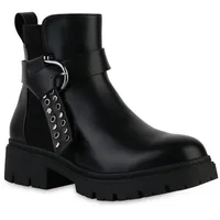 VAN HILL Biker Boots in Schwarz