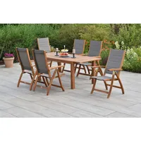 Merxx Acapulco Set 7-tlg. mit Gartentisch Ausziehbar 150/200 x