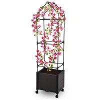 Gartenwelt Riegelsberger Blumenkasten auf Rädern mit Rankhilfe 3 Ebenen