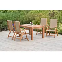 Merxx Capri Gartenmöbel-Set 5-tlg. mit Gartentisch Ausziehbar 150/200 x