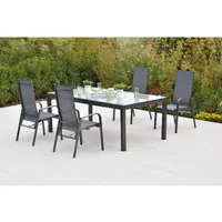 Merxx Alassio Set 5-tlg. 4 Sessel Semi Gartentisch Ausziehbar