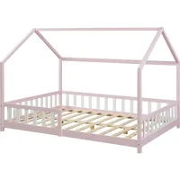 [en.casa] Hausbett ‘Hesel’ mit Rausfallschutz Lattenrost 120 x 200