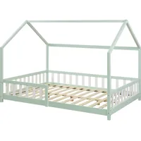 [en.casa] Hausbett ‘Hesel’ mit Rausfallschutz Lattenrost 120 x 200