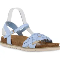 Stiefelparadies Damen Riemchensandalen in Hellblau