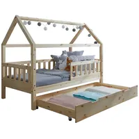 TICAA Hausbett Kay 80 x 160 cm Kiefer massiv