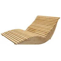Home Deluxe Wellenholzliege WOLGA - 120 cm Holzliege, Gartenliege,