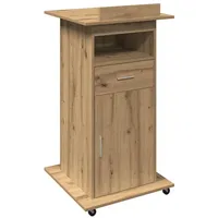 VidaXL Rednerpult mit Rollen Artisan Eiche Holzwerkstoff