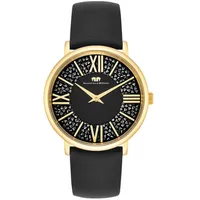 RHODENWALD & SÖHNE - Quarzuhr Pamina in Gelbgold Echtleder