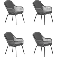 Garden Impressions TRITON 4er-Set Rope Alu Loungesessel Gartenstuhl grau