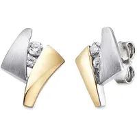 Bruno Banani Ohrstecker Silber 925 Zirkonia (synth) gelbgoldfarben 89139589