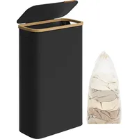 Songmics Wäschekorb mit Deckel, 65 L, herausnehmbarer Wäschesack,Griffe aus