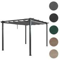 Mendler Aluminium Pergola HWC-N93, Gartenpavillon Pavillon Garten, stabiles 8cm-Gestell