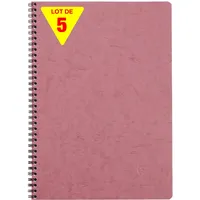 Clairefontaine 5x Spiralbuch A4, 50 Blatt liniert Rand 90g